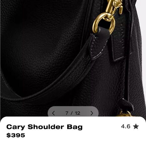 Coach Cary Black Leather Shoulder Bag Brand New in Bag with Tags! - Picture 5 of 12